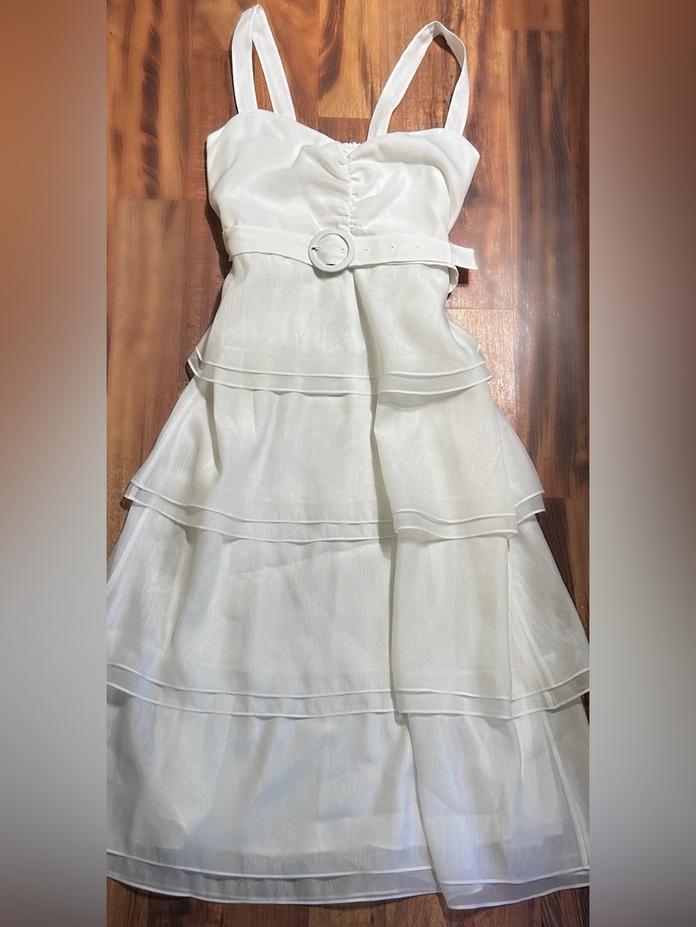 Show Me Your MUMU Cosmopolitan Midi Dress in White Organza